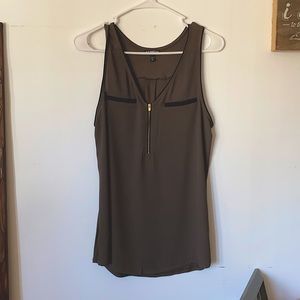 Green, front zip tank top from Express!